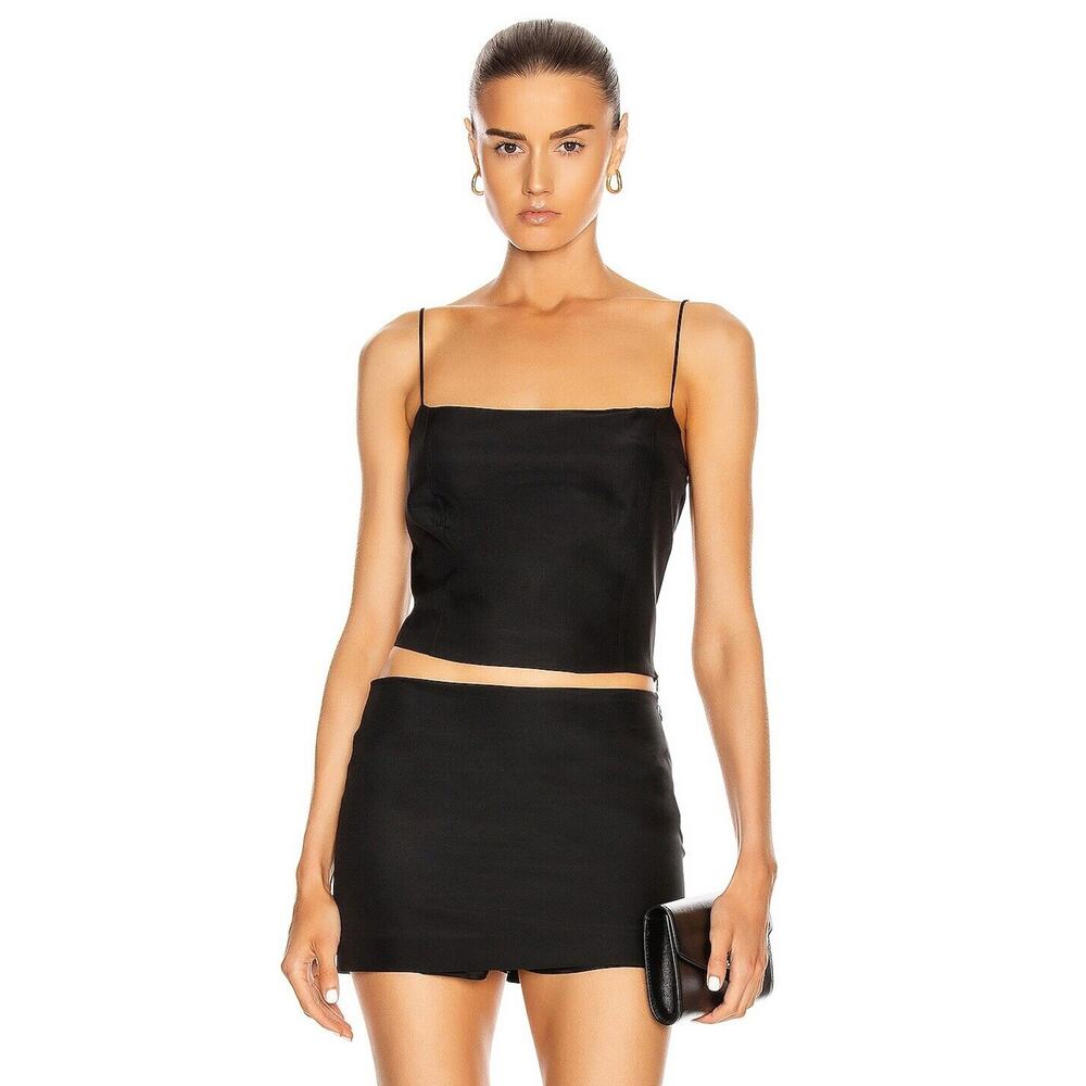 Gauge81 Sakai Silk Crop Top - S - Black (DZBIgv) - Picture 2 of 7